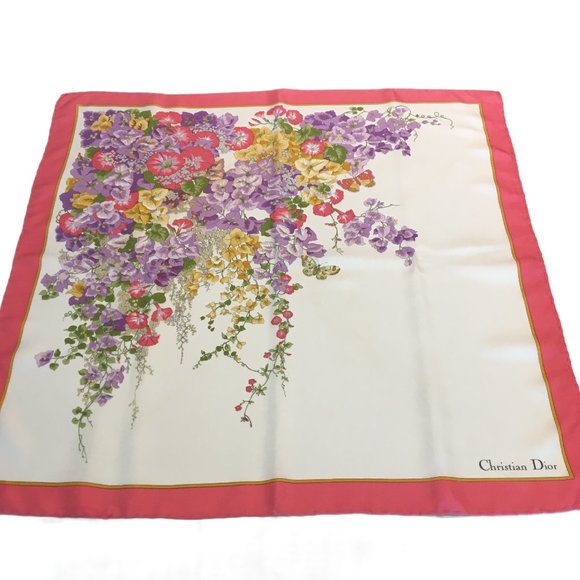 Dior Accessories - Christian Dior Vintage Floral Silk Scarf